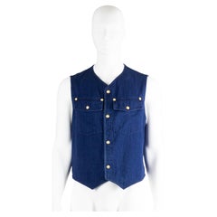 Gianni Versace Navy Denim Spring Summer 1992 Waistcoat