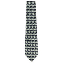 GIANNI VERSACE Corbata de seda estampada azul marino