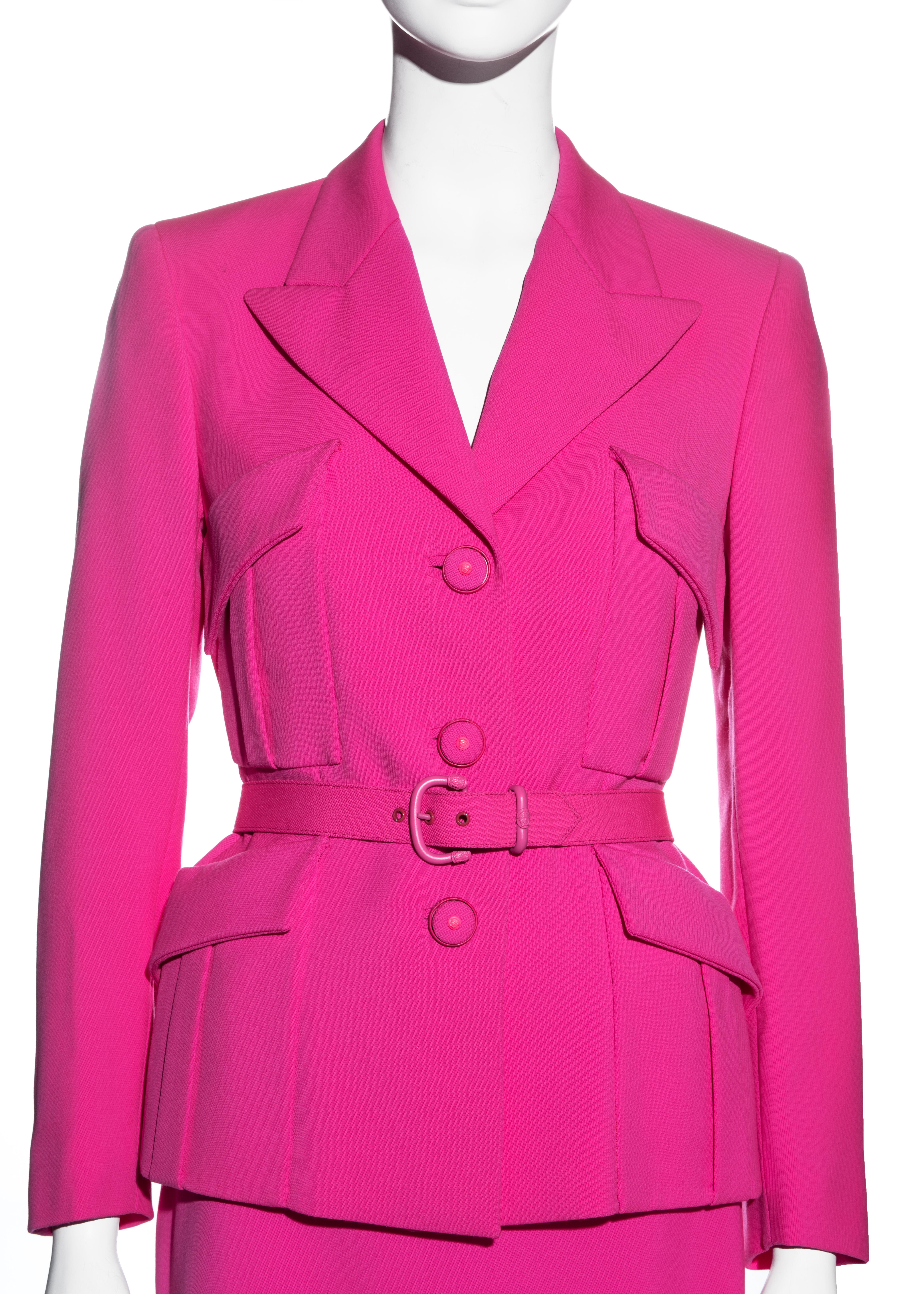 neon pink suit