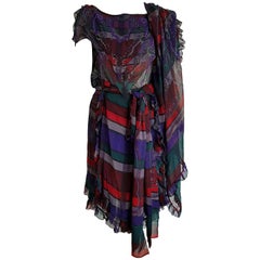 Gianni VERSACE "New" Couture Unique Design Blouse Skirt Scarf Shawl Silk- Unworn