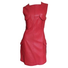 Gianni Versace Nuovo Abito in Pelle Rossa A/I 1996