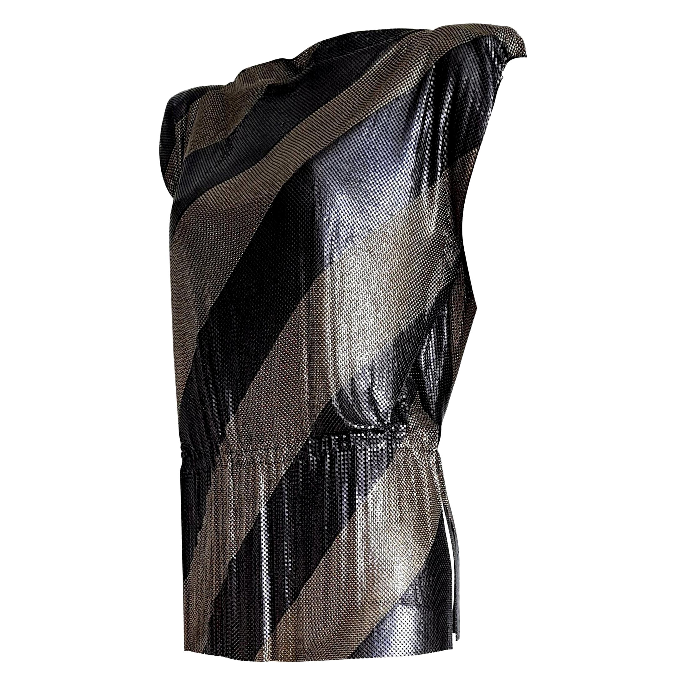 Gianni VERSACE "New" Haute Couture Single Piece Titanium Silver Dress- Unworn    For Sale