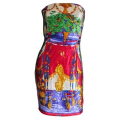 Gianni Versace New Silk Strapless Dress 1990s