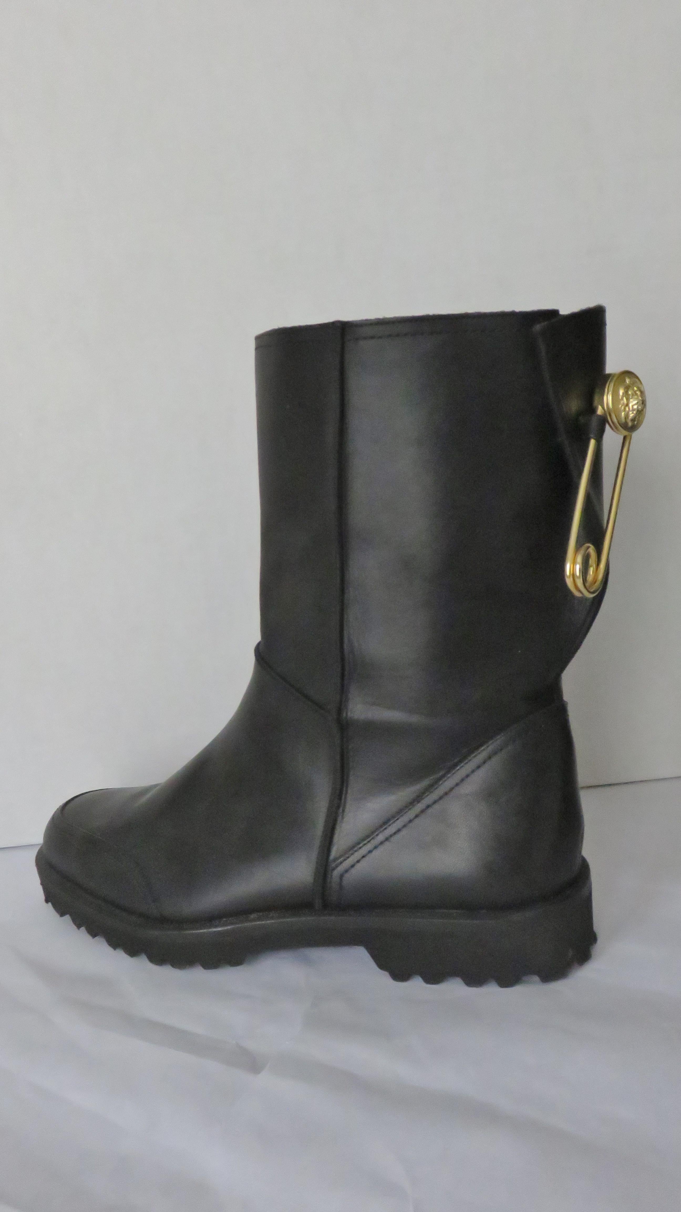 Gianni Versace New Size 37.5 Safety Pin Boots 1990s 8