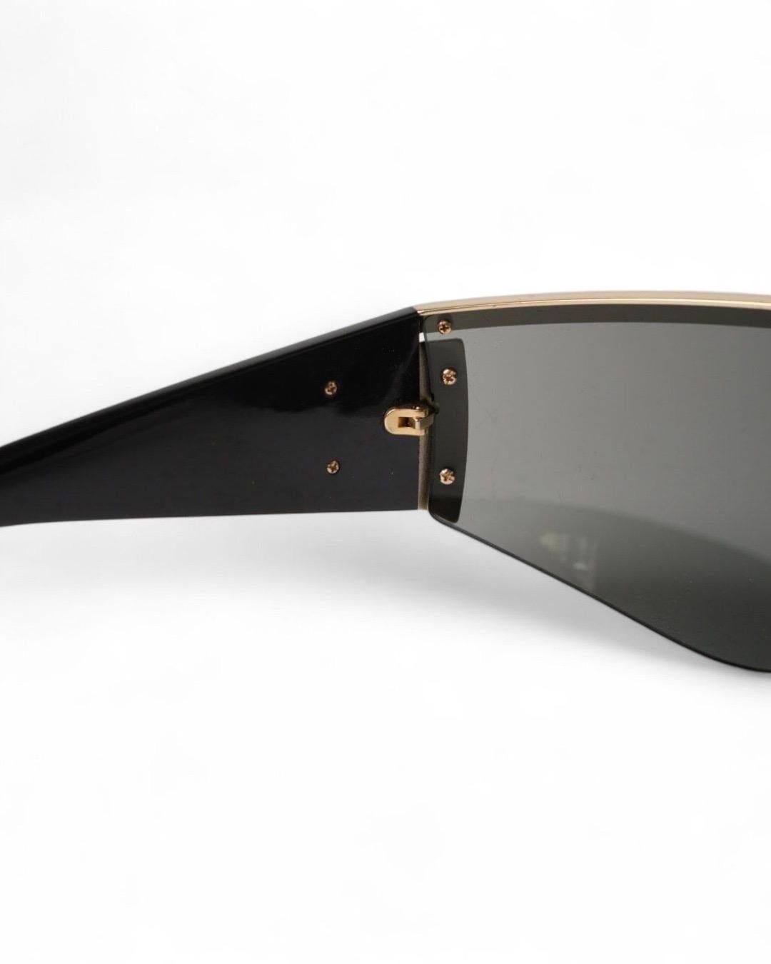 Gianni Versace Occhiali Da Sole Visiera Medusa Neri Vintage By für Damen oder Herren im Angebot