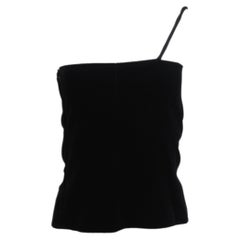 Gianni Versace - Top asymétrique en velours noir