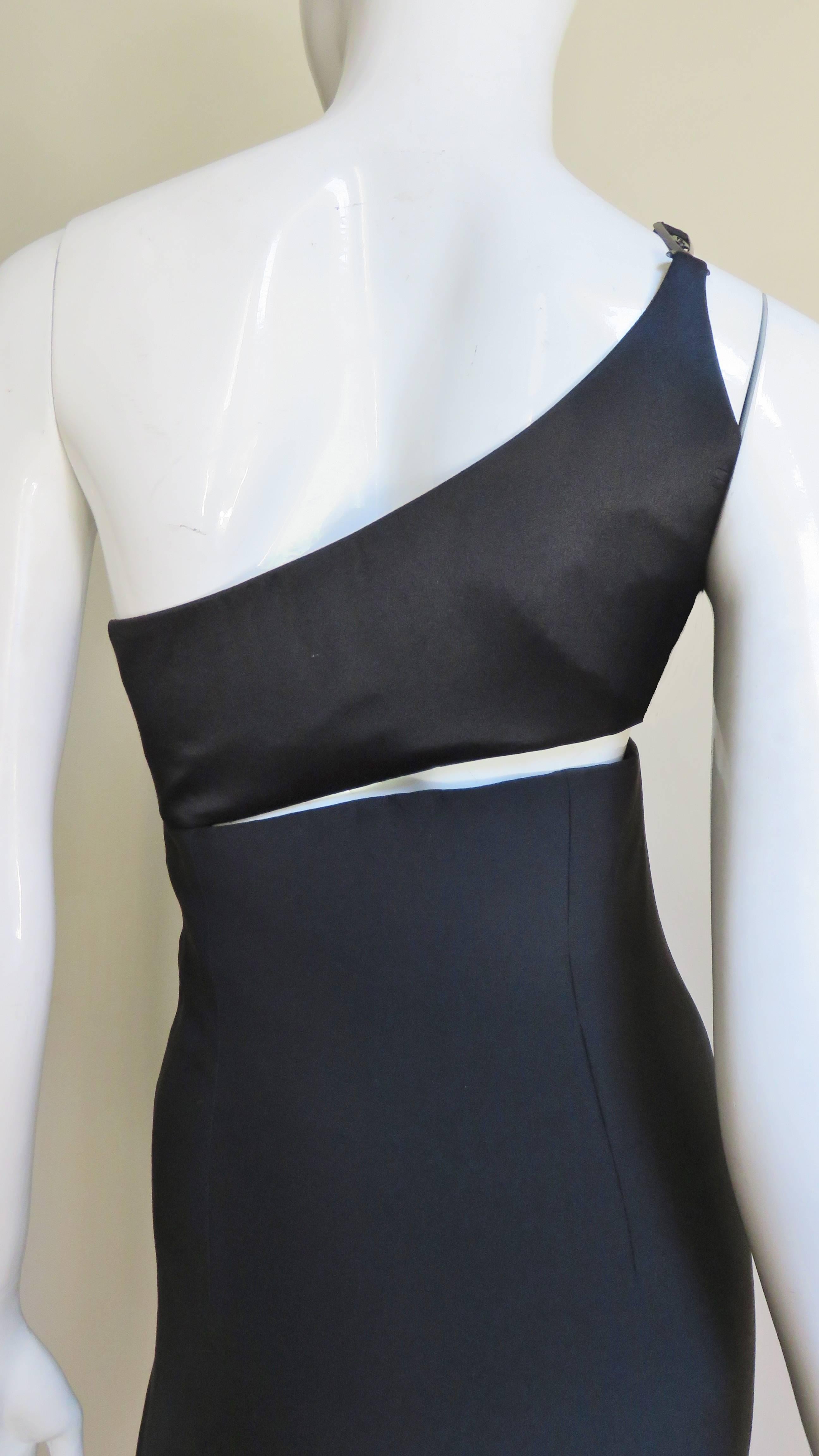 Gianni Versace One Shoulder Dress with Cut out For Sale 3