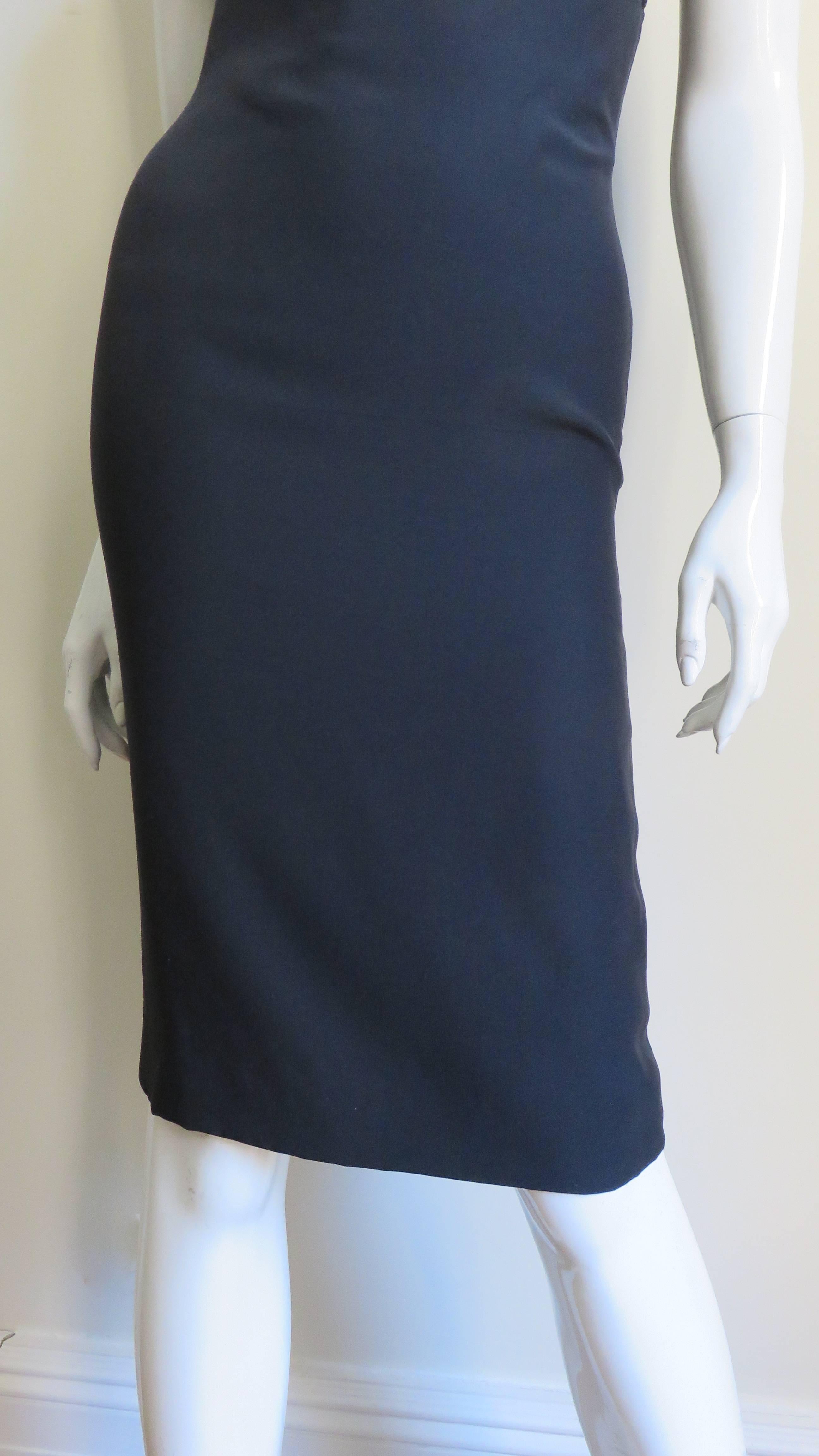 Black Gianni Versace One Shoulder Dress with Cut out For Sale