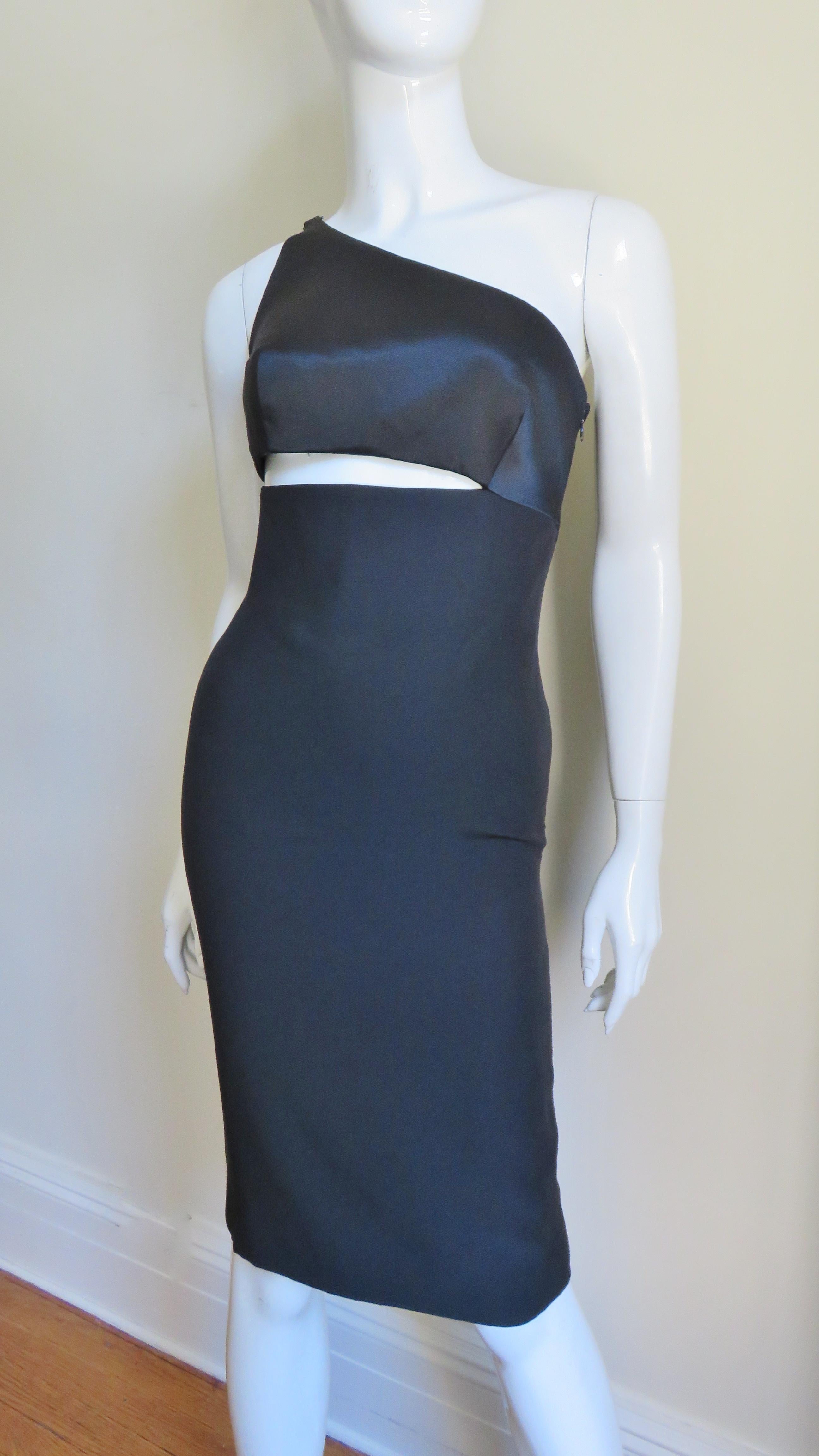 Women's Gianni Versace One Shoulder Dress with Cut out For Sale