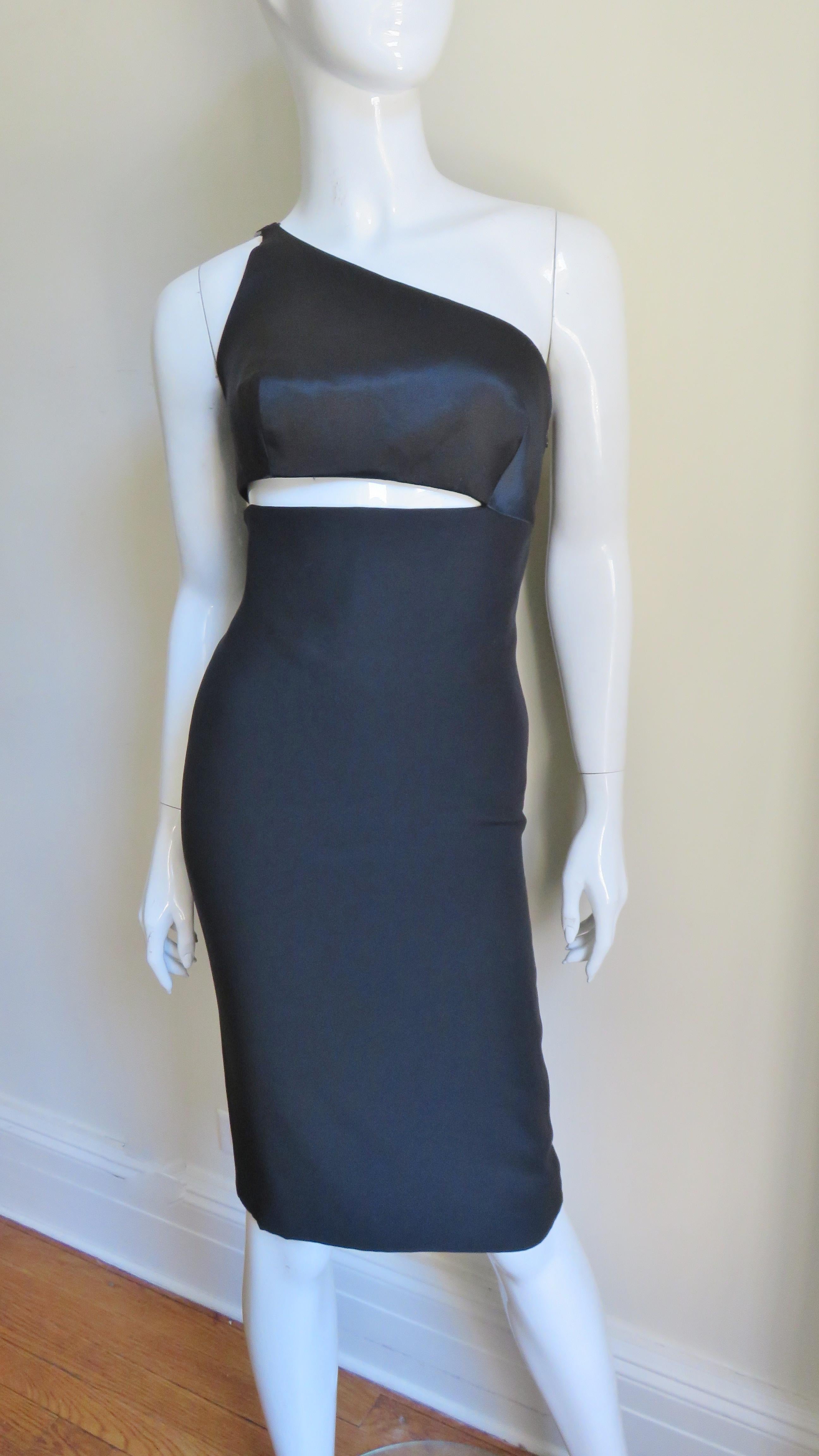 Gianni Versace One Shoulder Dress with Cut out In Good Condition For Sale In Water Mill, NY