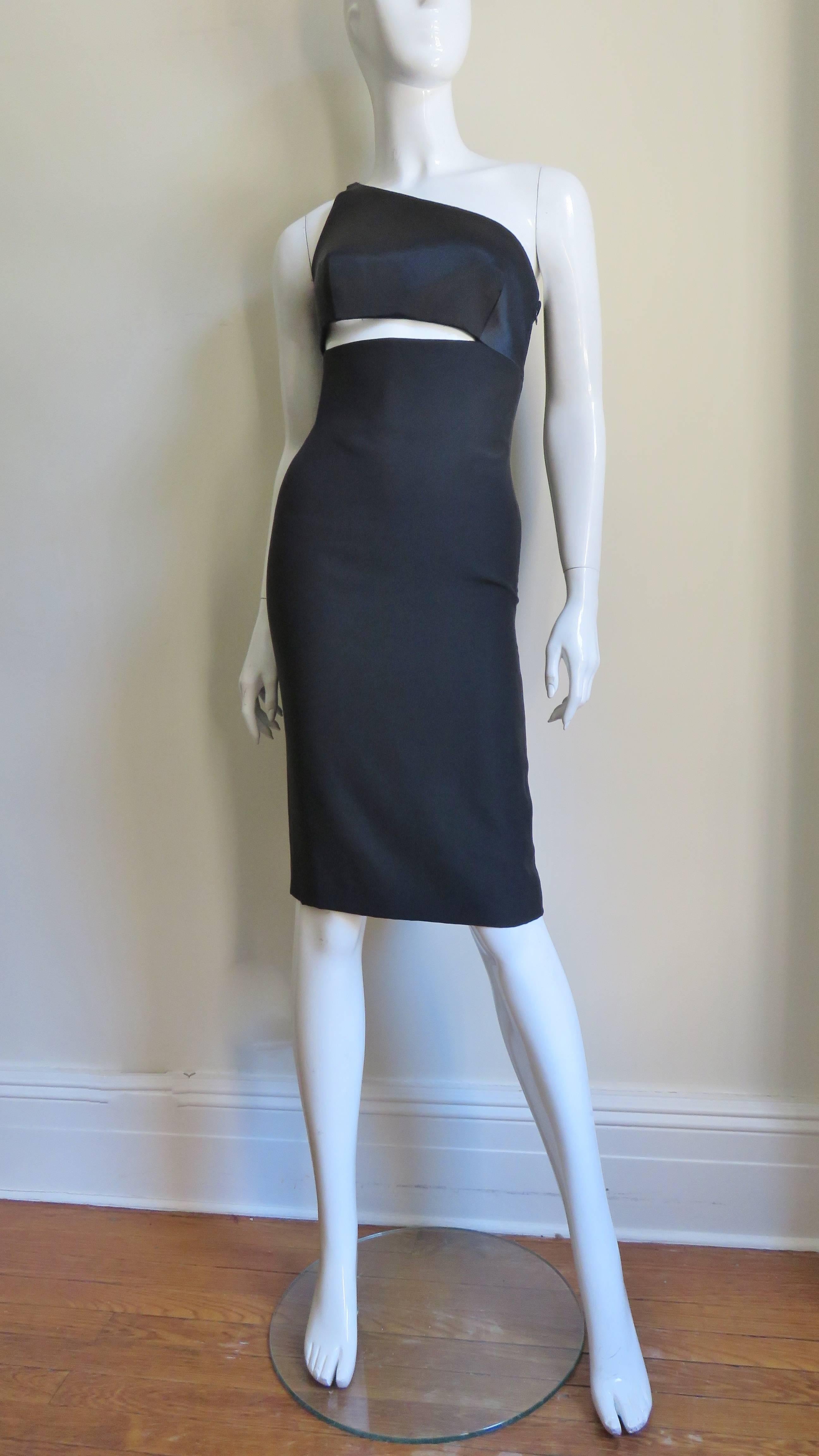 Gianni Versace One Shoulder Dress with Cut out For Sale 1
