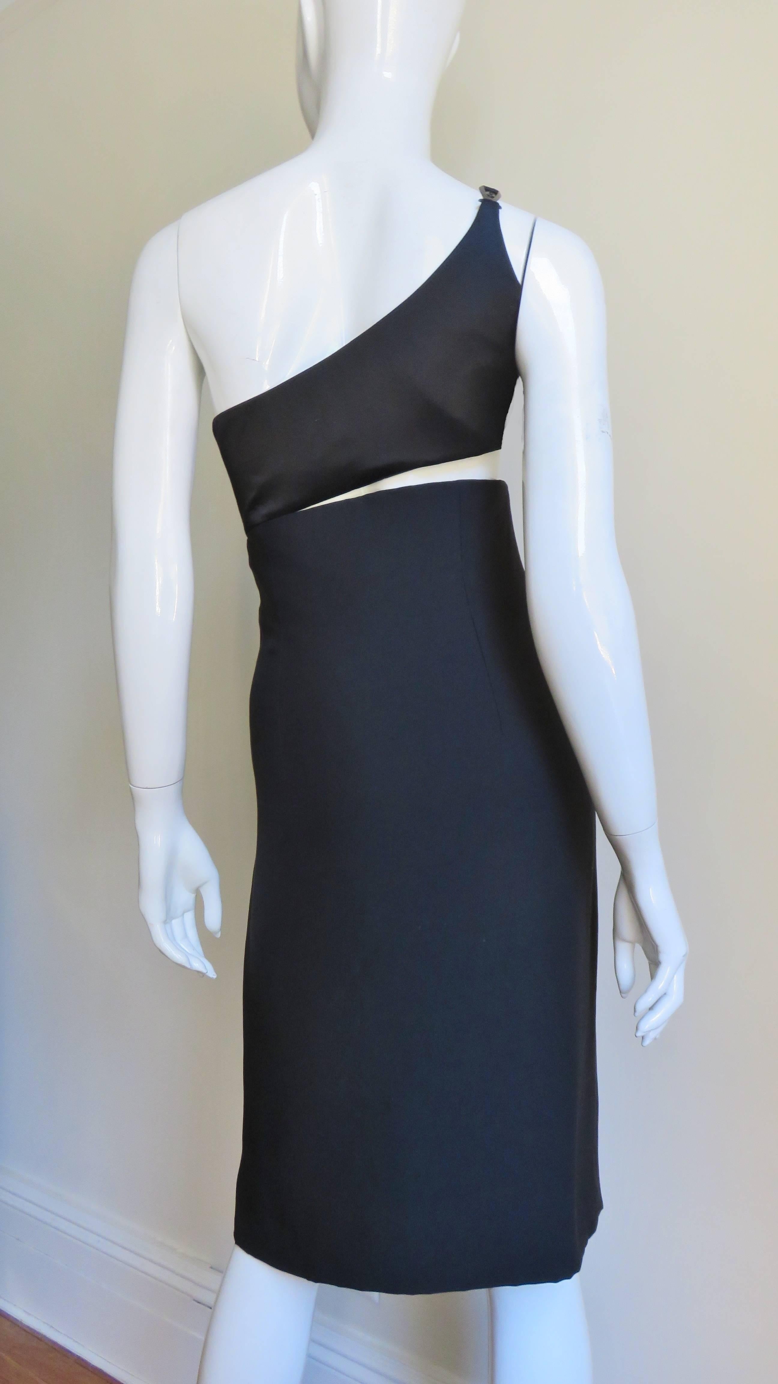 Gianni Versace One Shoulder Dress with Cut out For Sale 2