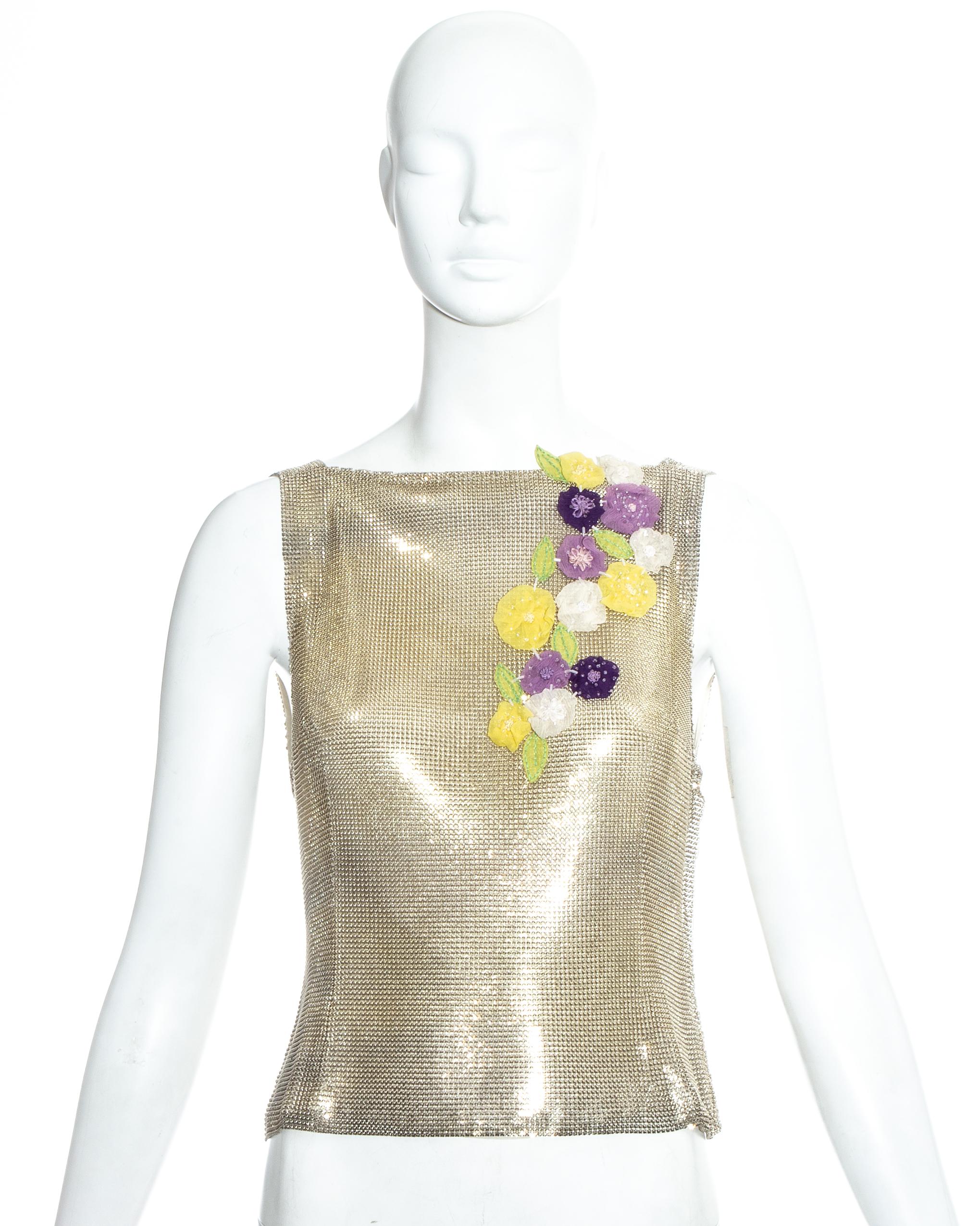 Gianni Versace Gilet con ricamo floreale in cotta di maglia Oroton

Primavera-Estate 1999