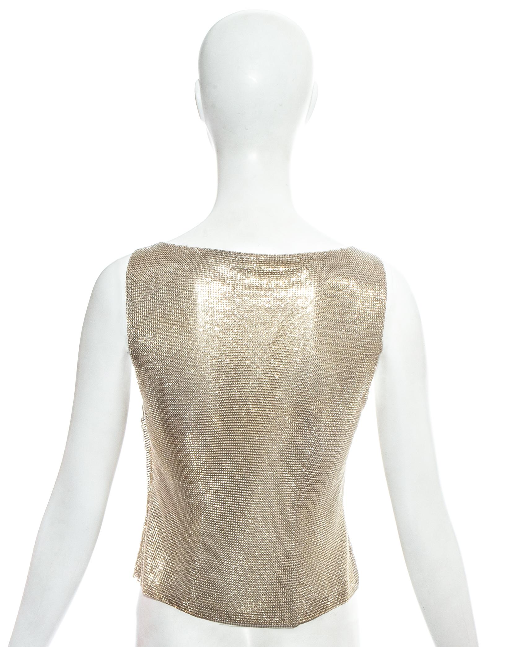 Gianni Versace Gilet con ricamo floreale in maglia Oroton, ss 1999 in vendita 1