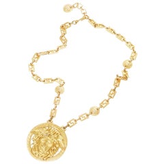 Gianni Versace Oversized Medusa Medallion Necklace