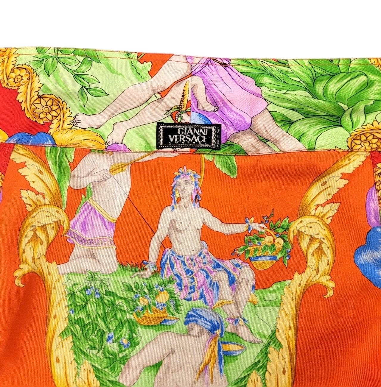 Gianni Versace Paradise Lost print Cropped Top Silk Shirt SS 1993 5