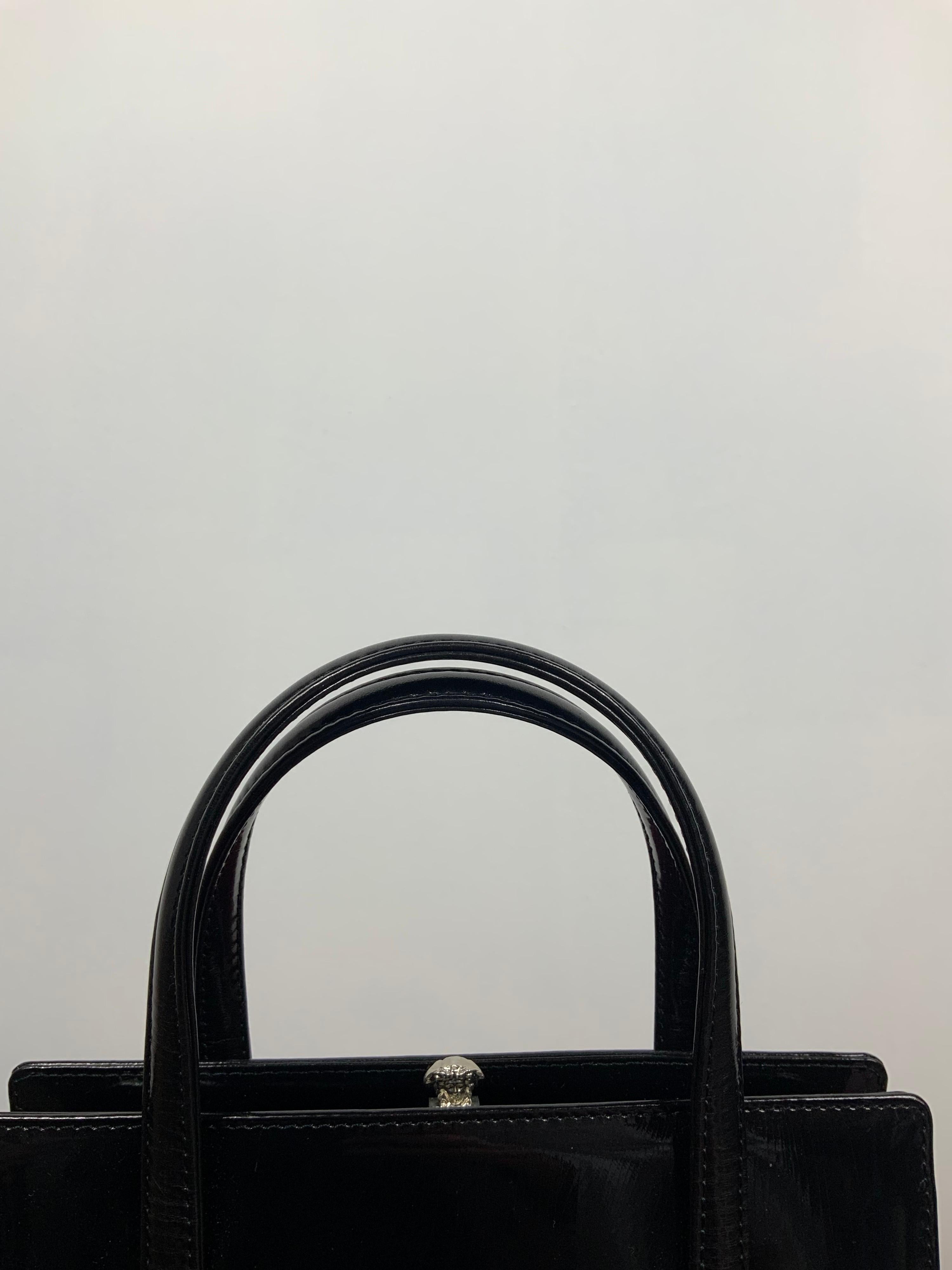 Black Gianni Versace patent leather bag 
