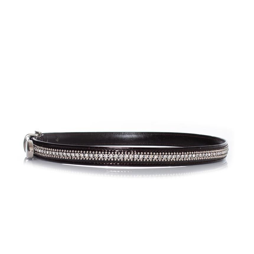 Gianni Versace, patent leather belt with rhinestones In Excellent Condition For Sale In AMSTERDAM, NL