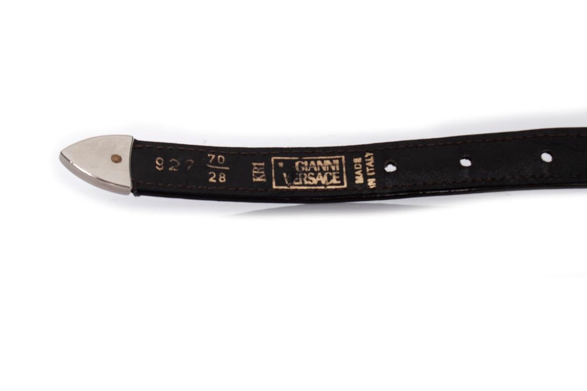 Gianni Versace, patent leather belt with rhinestones For Sale 2