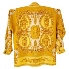 Gianni Versace Petitot Silk Shirt Neoclassical Roman Rococo Men’s IT48 1990s