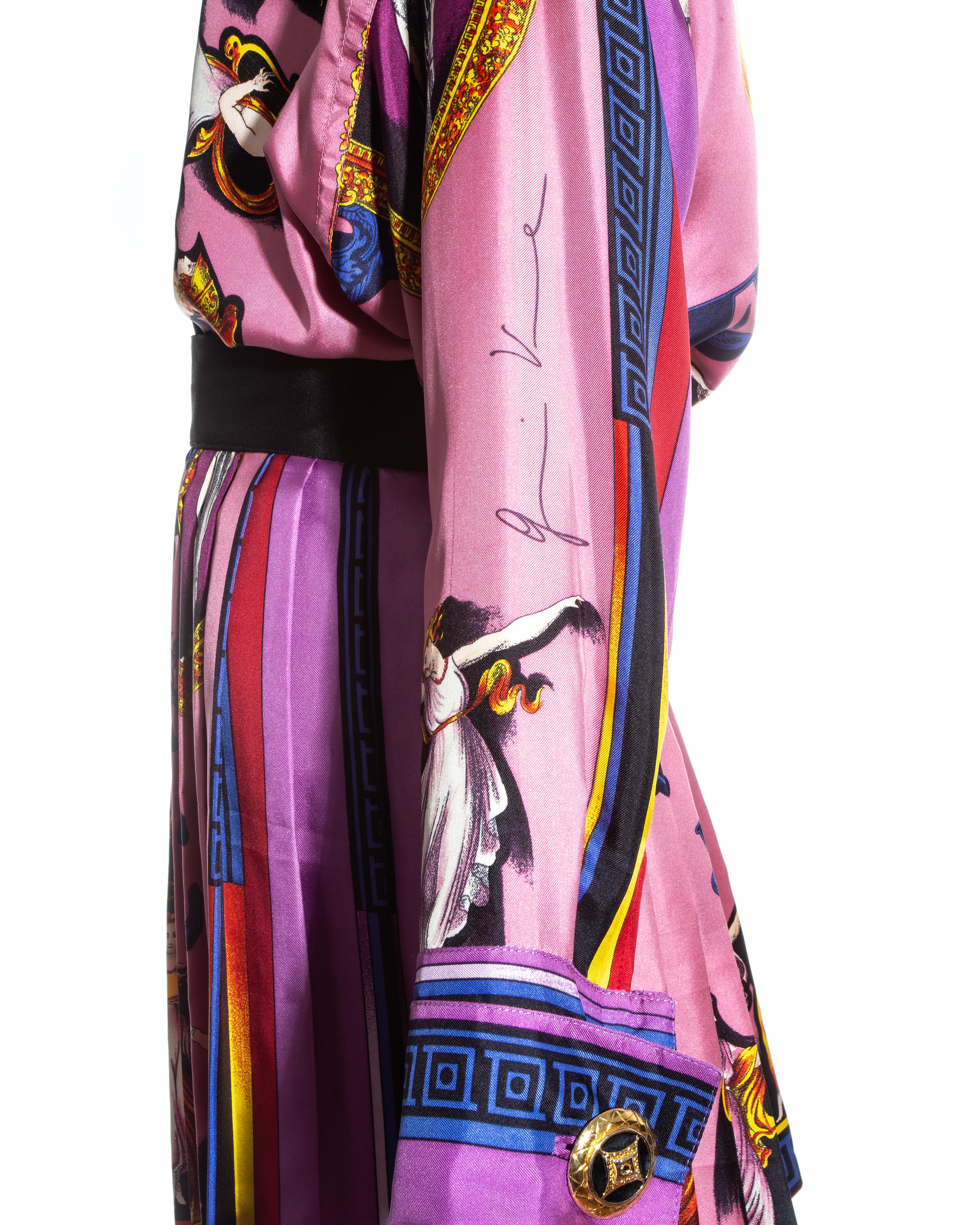 Gianni Versace pink neoclassical printed silk skirt suit, fw 1991 1