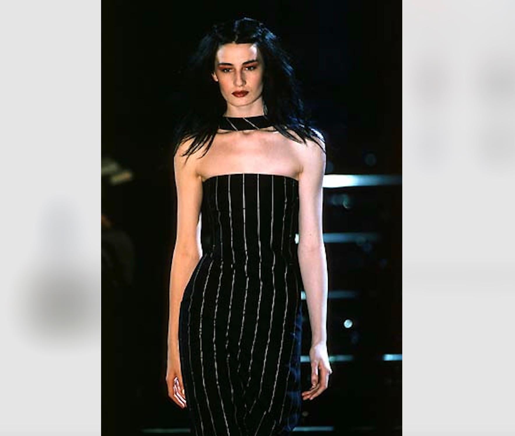 Gianni Versace Pinstripe Wool Dress F/W 1998 5