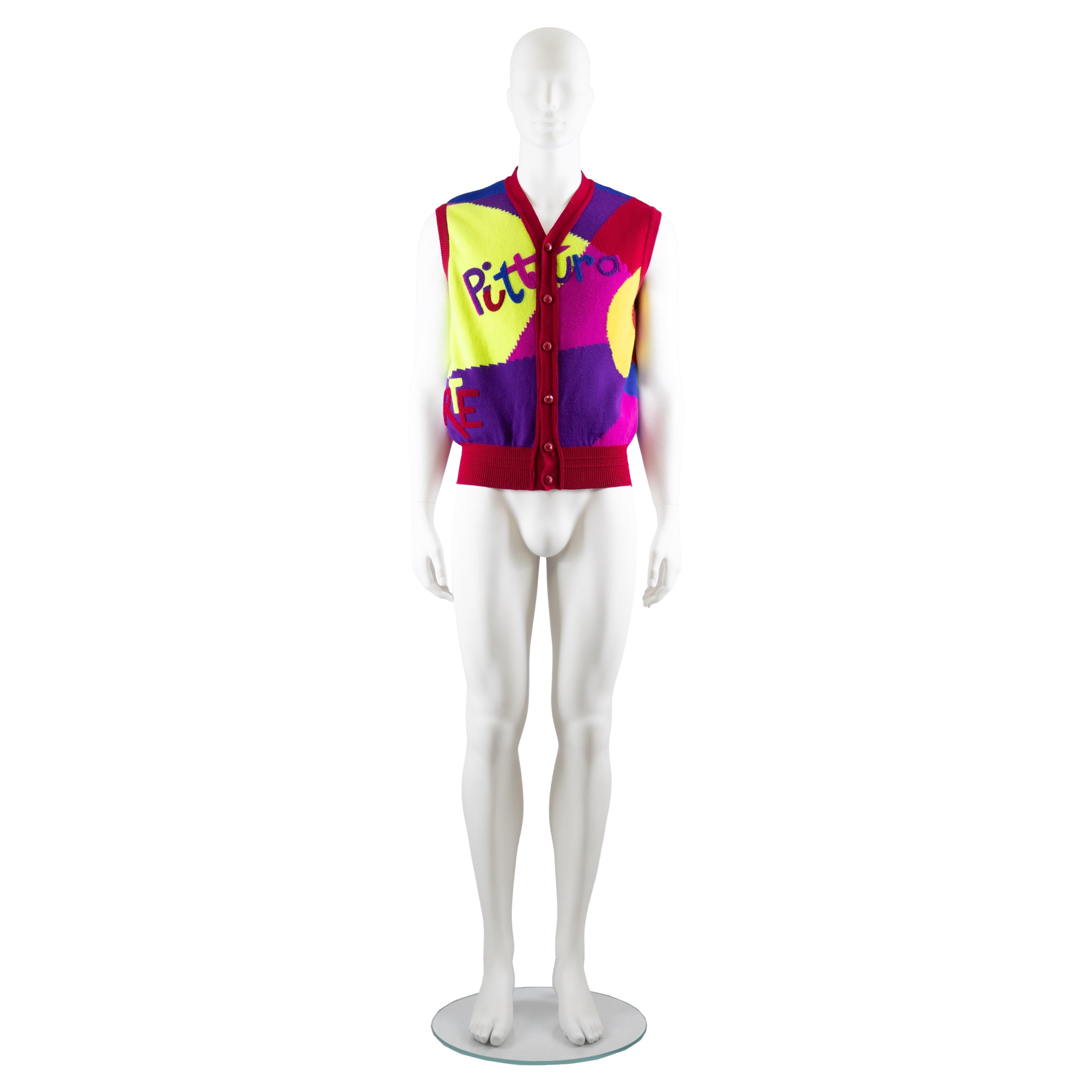 Gianni Versace 
Pittura
 Sweater Vest Autumn Winter 1991 en vente