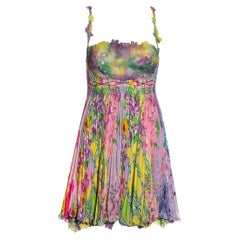 Gianni Versace pleated silk and lace babydoll dress, ss 1994