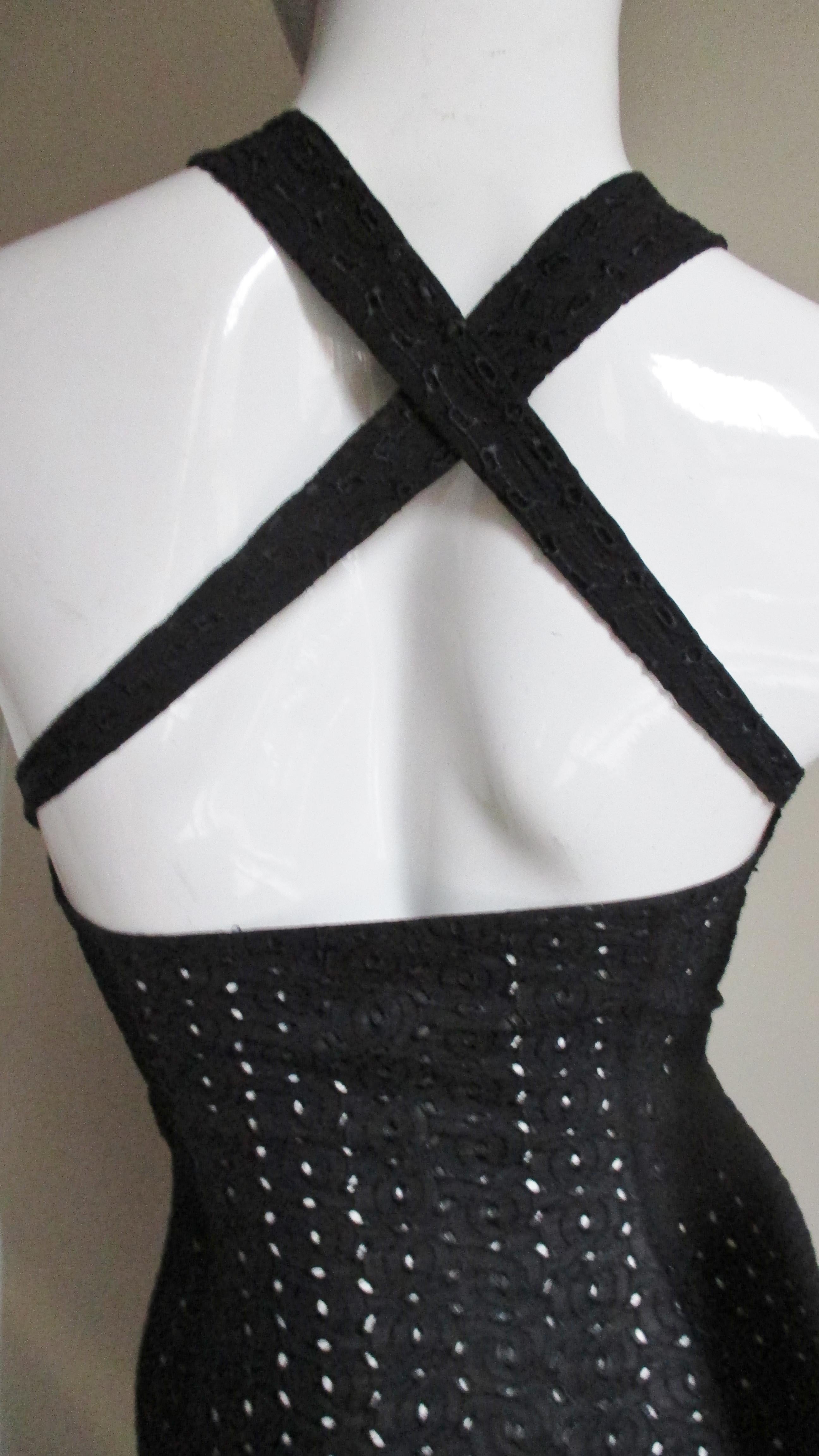 Gianni Versace Lace up Halter Dress For Sale 5