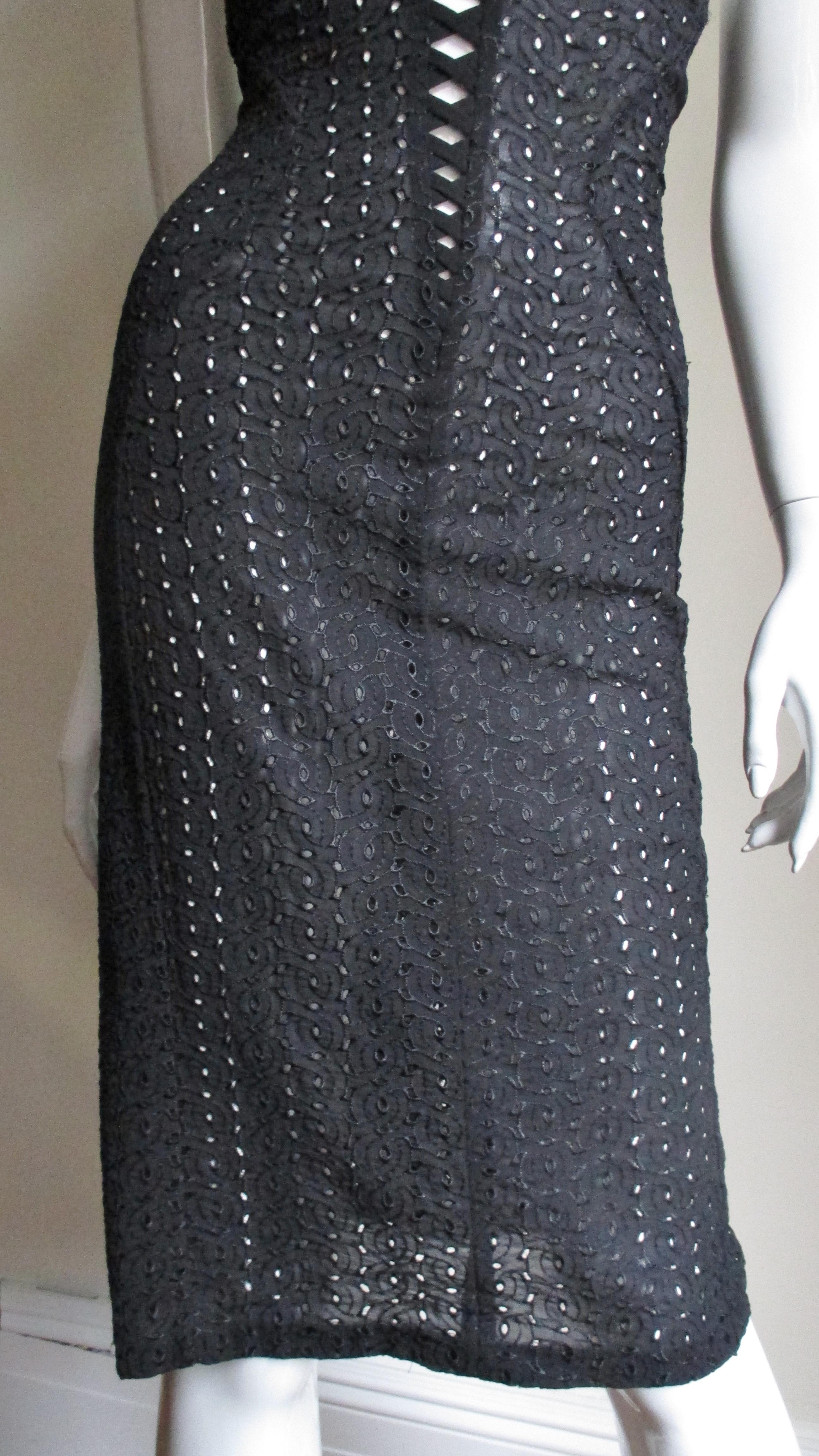 Gianni Versace Lace up Halter Dress In Excellent Condition For Sale In Water Mill, NY