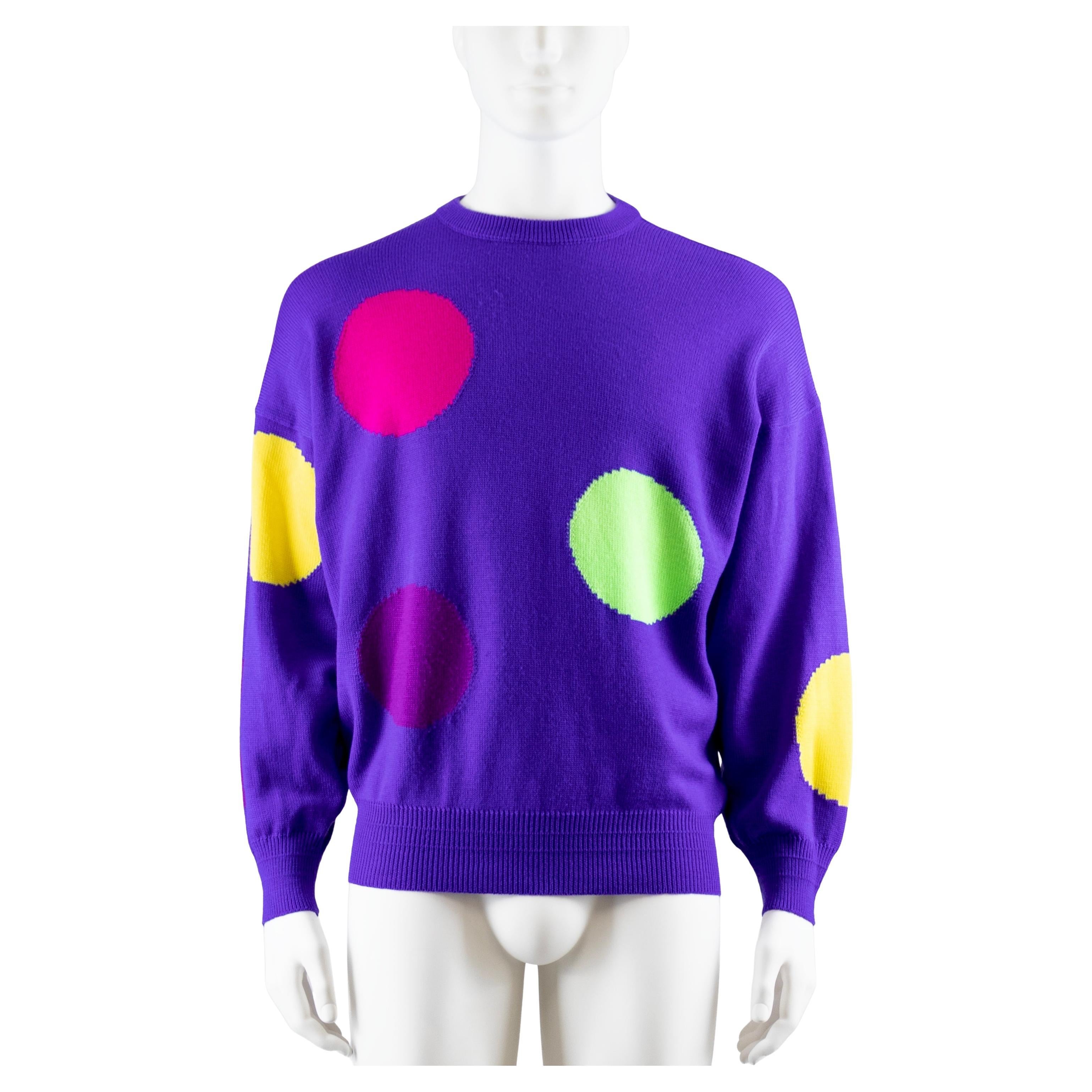 Gianni Versace Polka Dot Sweater Spring Summer 1991 For Sale