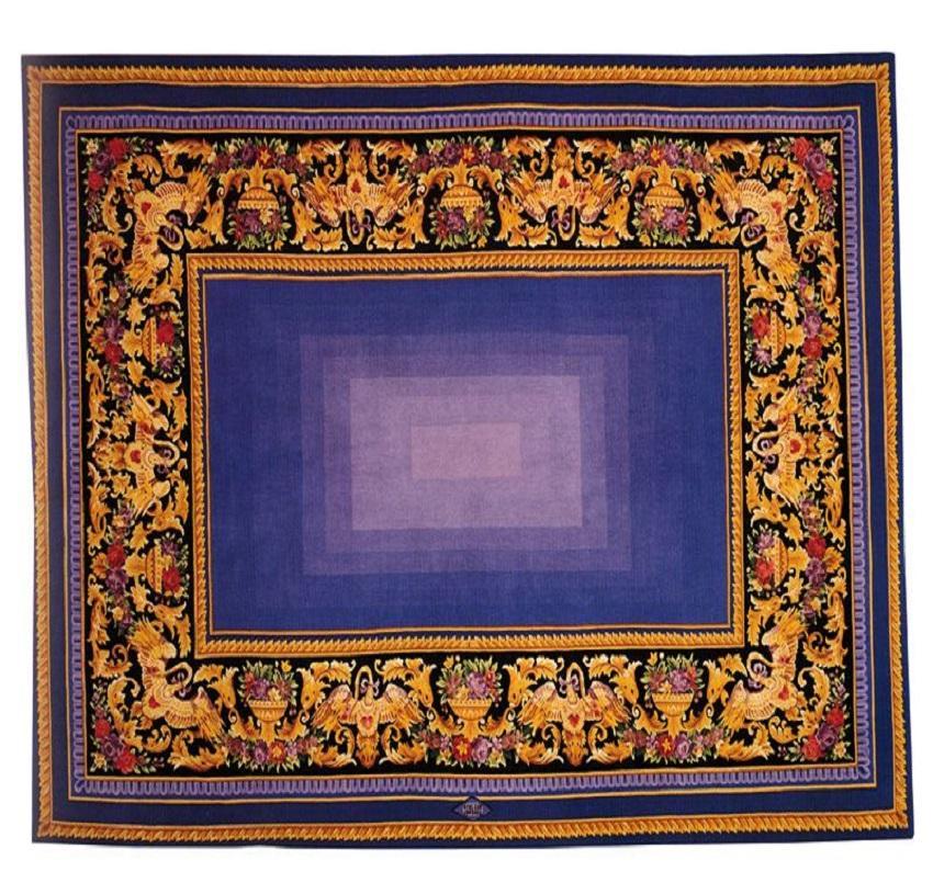 Other Gianni Versace - Pompadour Blue Rug For Sale