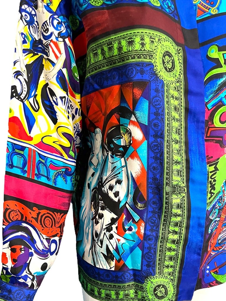 Gianni Versace Pop Art Musical Abstract Silk Shirt SS 1991 For Sale 6