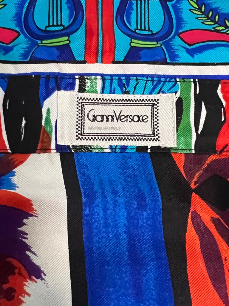 Gianni Versace Pop Art Musical Abstract Silk Shirt SS 1991 For Sale 10