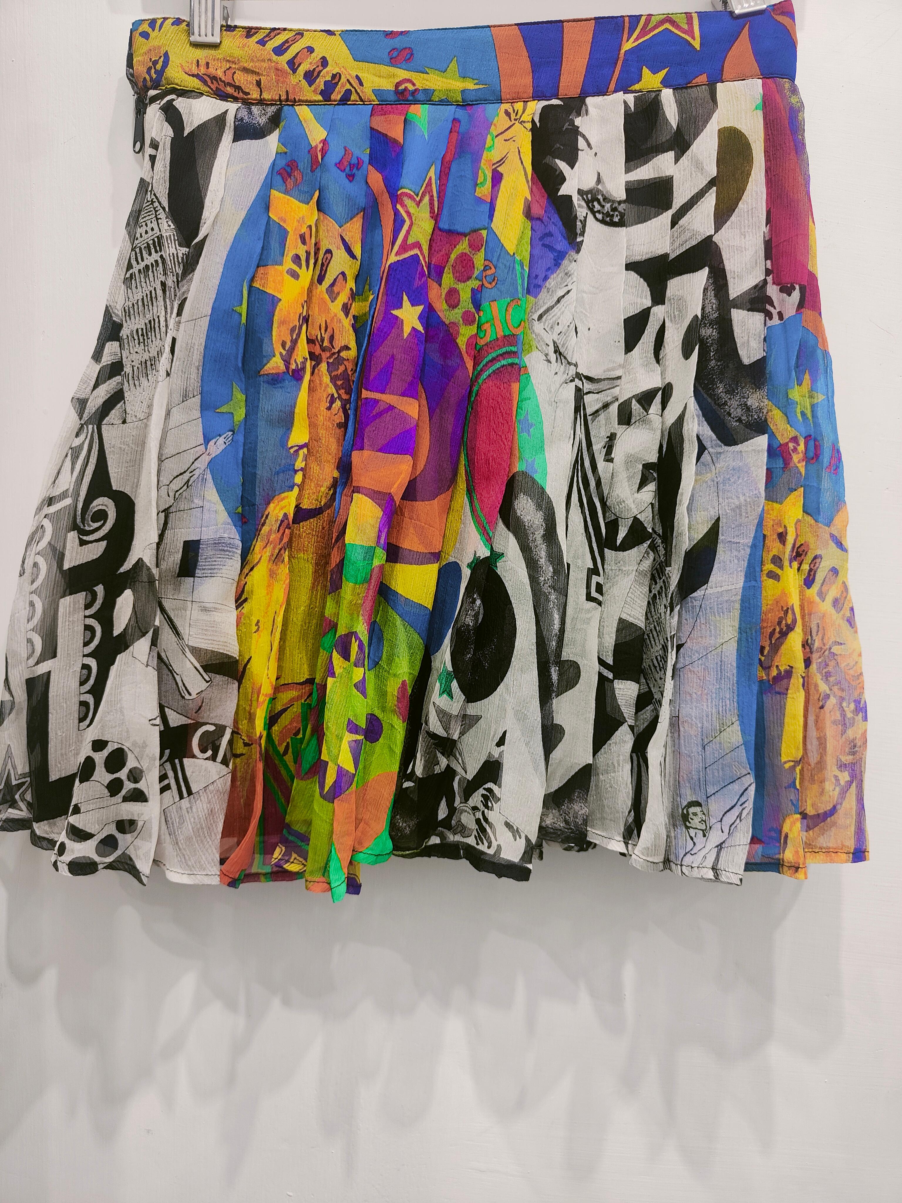 De las mujeres Gianni Versace falda pop art ciudad de Nueva York multicolor en venta