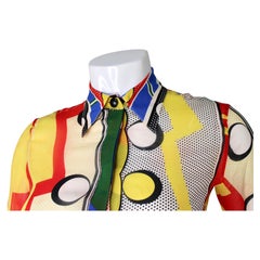 Gianni Versace Pop Art Print Button-Up Blouse circa 1990s