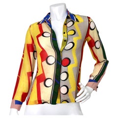Gianni Versace Pop Art Print Button-Up Blouse circa 1990s