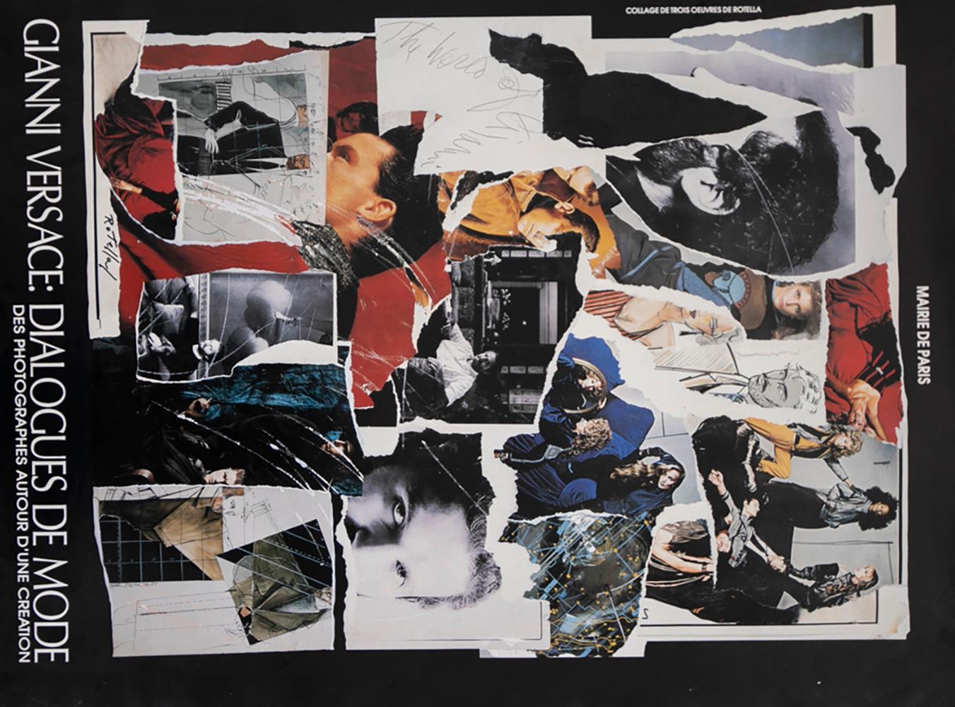 GIANNI VERSACE Cartel creado por Mimmo Rotella para la Mostra Dialogue du Mode, 1987 Moderno en venta