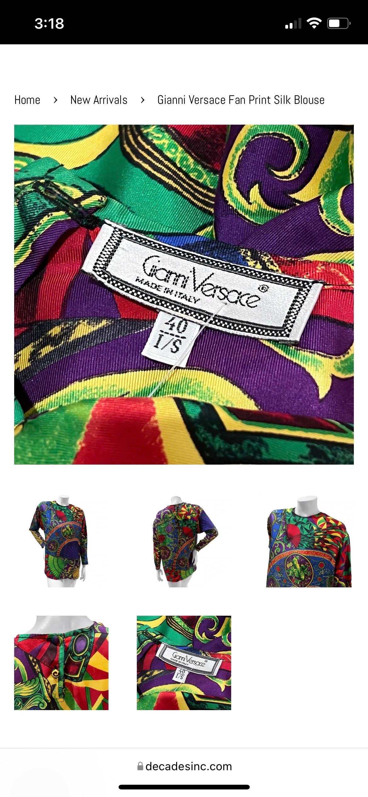 Black Gianni Versace Print Blouse (Circa 90s)