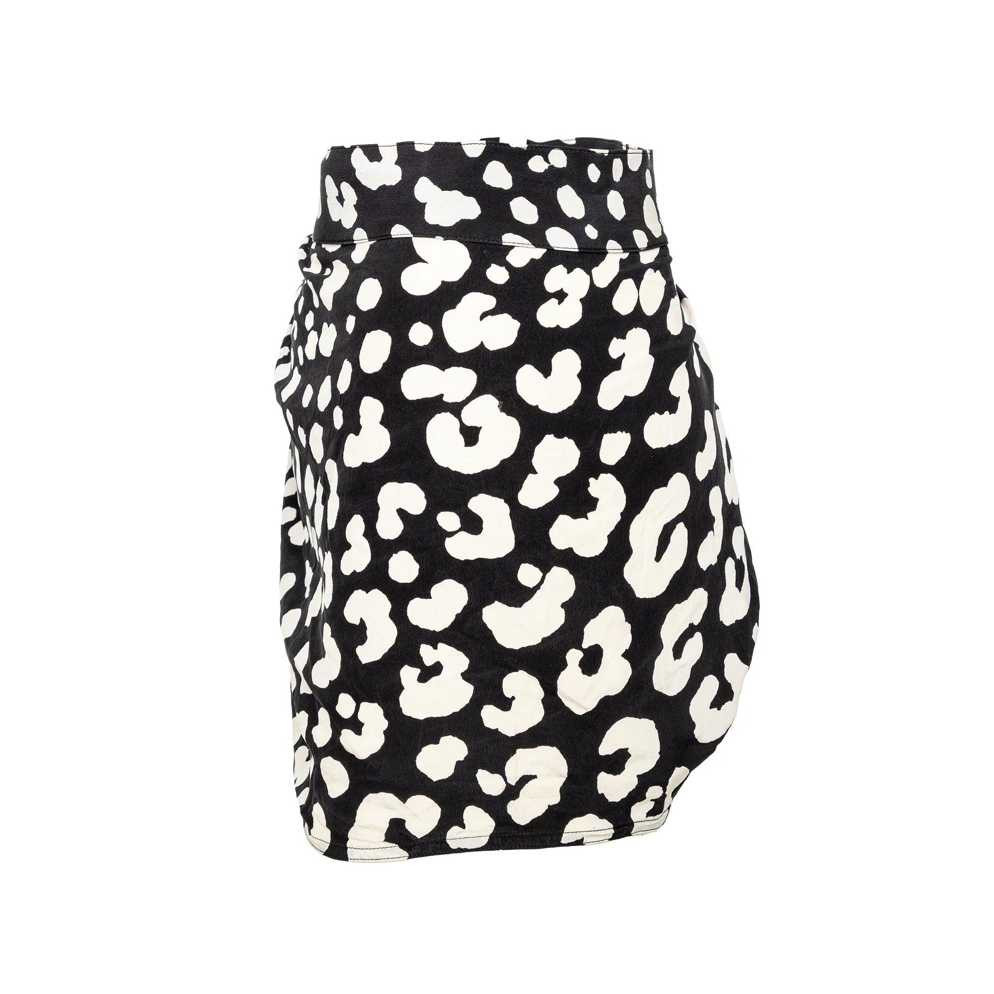 Noir Minijupe imprimée Gianni Versace - années 90 en vente