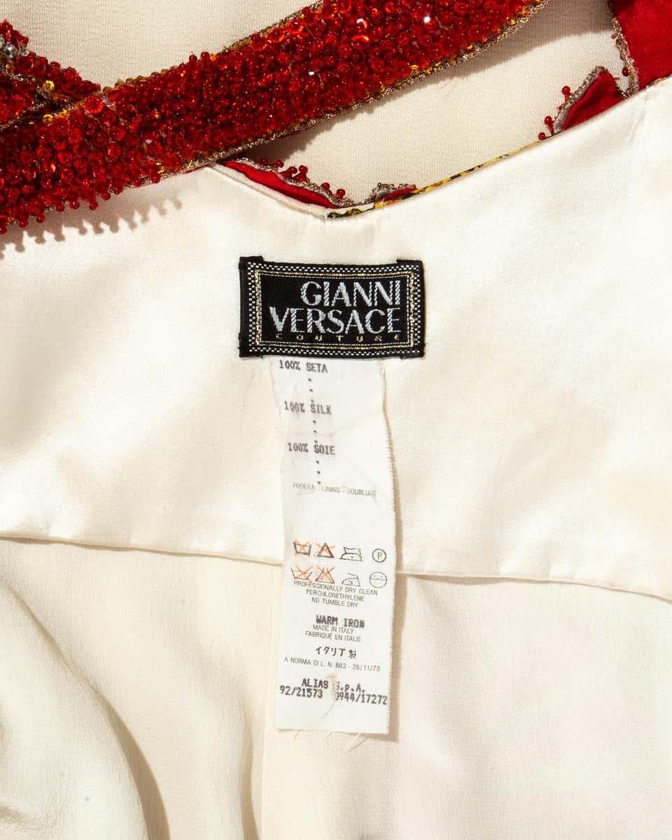 Gianni Versace printed silk and beaded 'Sea Shell' maxi dress, ss 1992 6