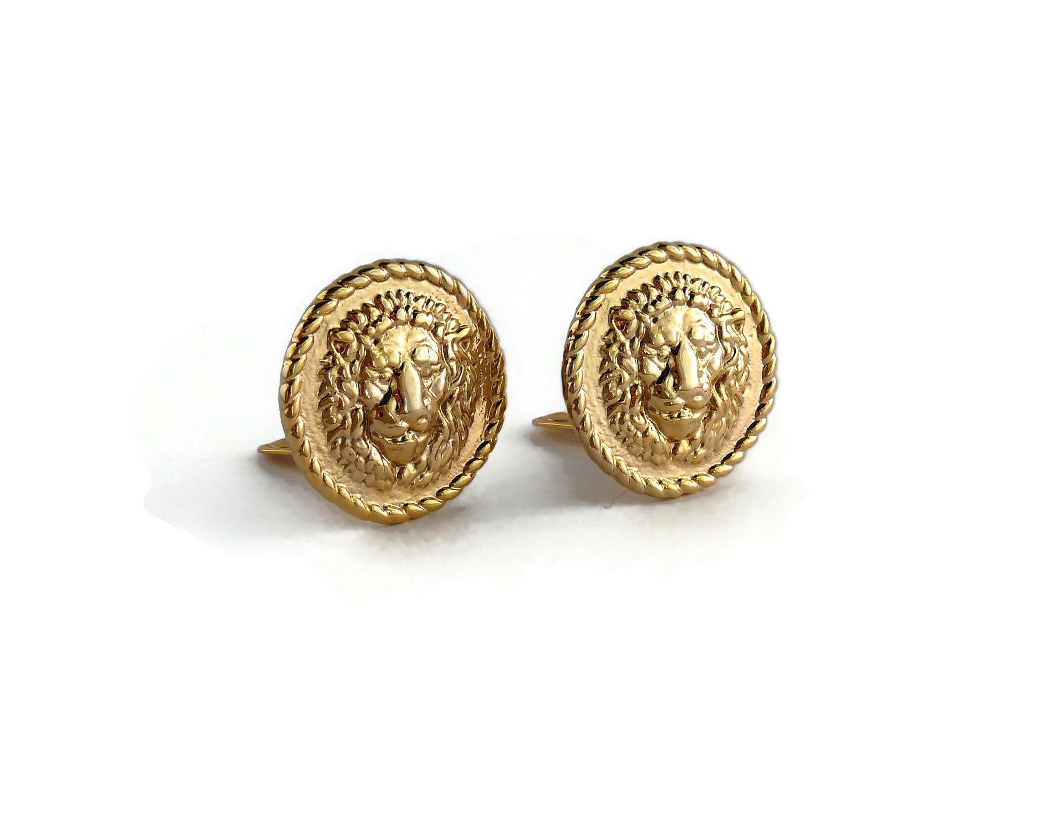 versace lion earrings