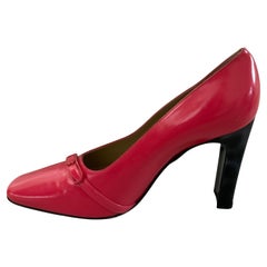Gianni Versace Vintage Rosa Rosso Scarpe con Tacchi Alti Pompe con Medusa
