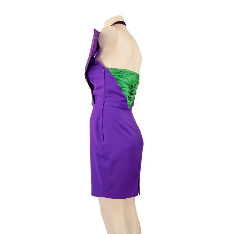 GIANNI VERSACE purple dress with accessories S/S 1990 at 1stDibs