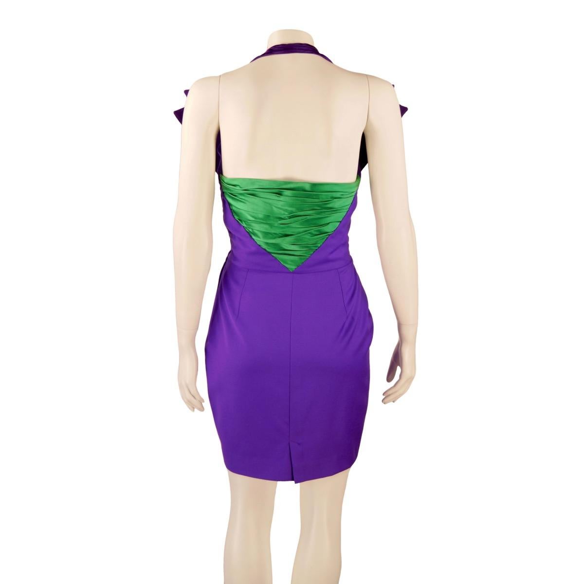 Vestido morado GIANNI VERSACE  con accesorios S/S 1990 en venta 8