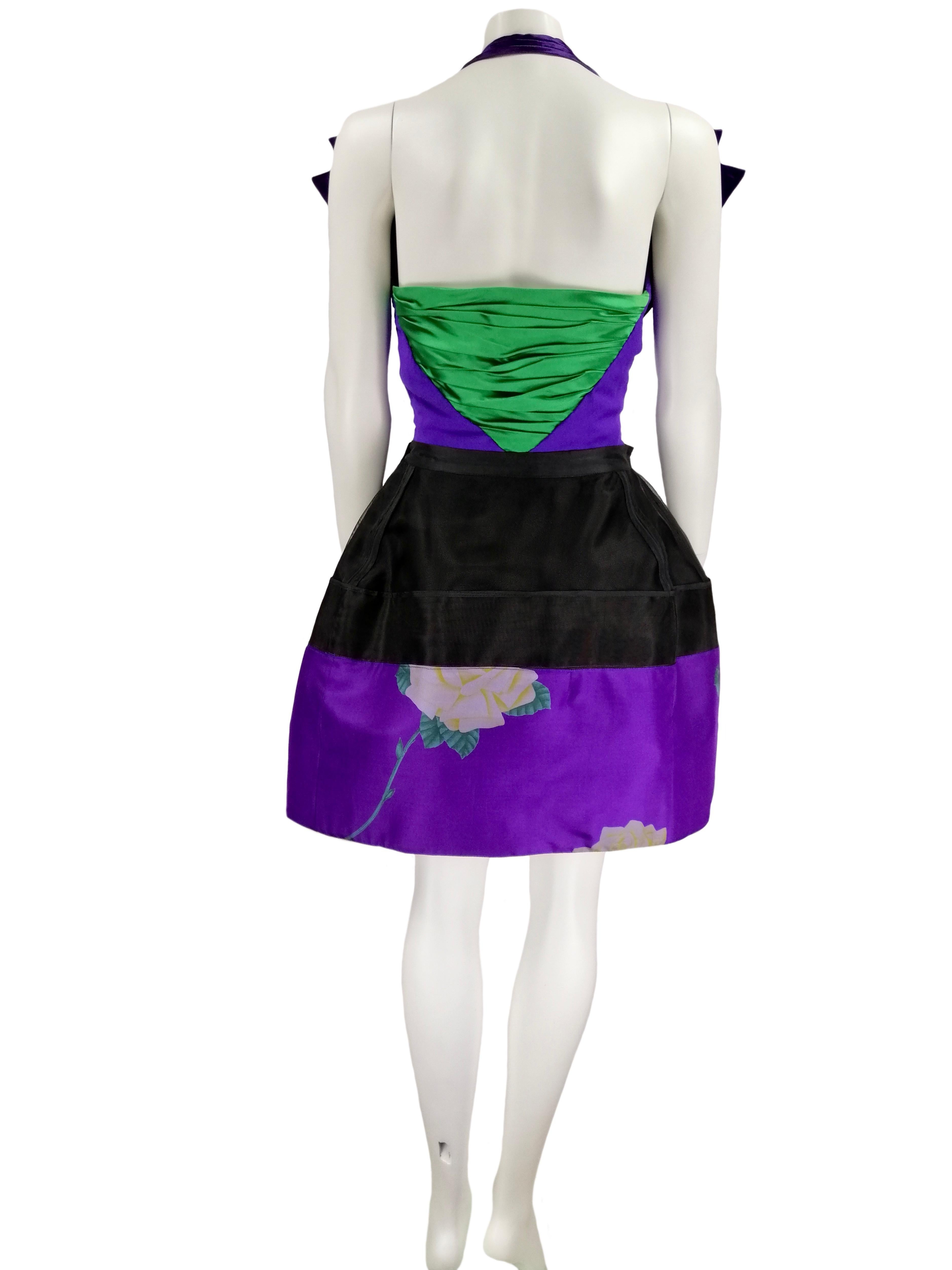 Vestido morado GIANNI VERSACE  con accesorios S/S 1990 en venta 2