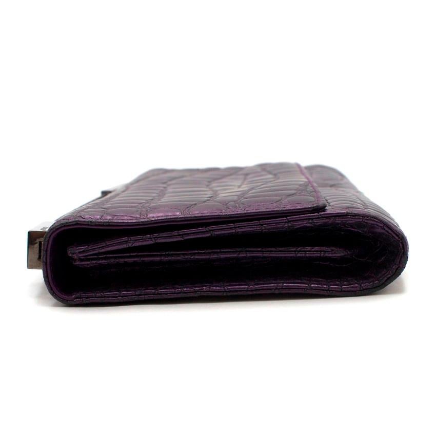 Gianni Versace Purple Embossed Clutch For Sale 1
