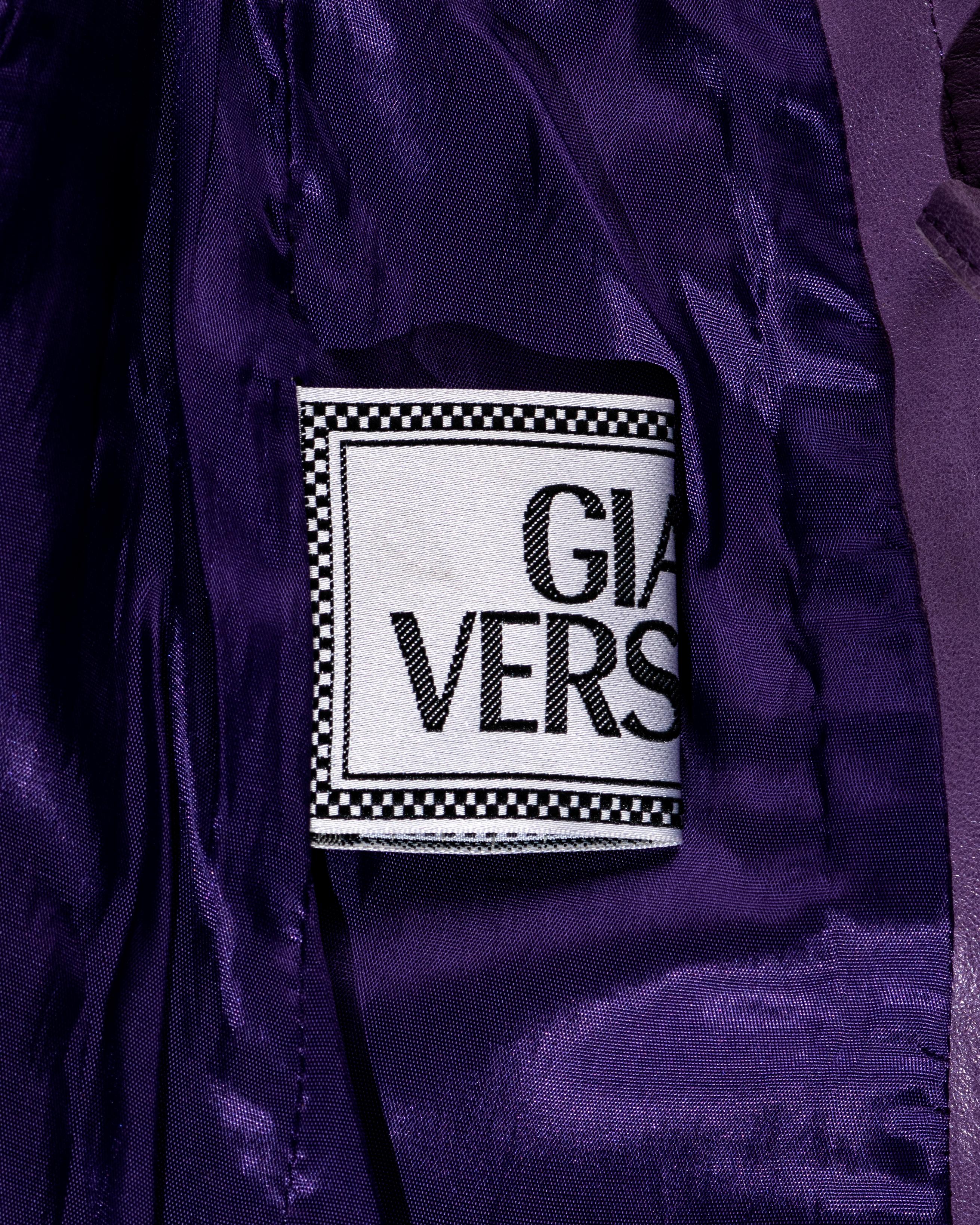 Gianni Versace purple leather open-back jacket, ss 2002 at 1stDibs