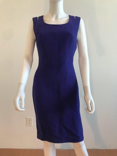 Gianni Versace Purple Mesh Cutout Shoulder Dress
