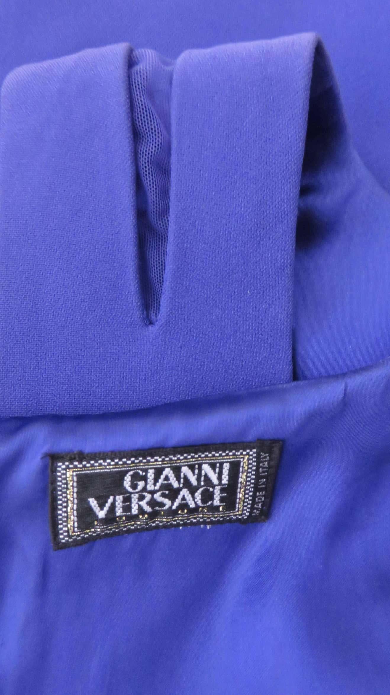 Black Gianni Versace Purple Mesh Cutout Shoulder Dress For Sale